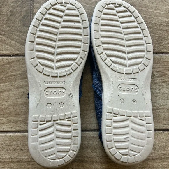 CROCS Men's Dark Blue Canvas Slip-On Loafers - Picture 6 of 7